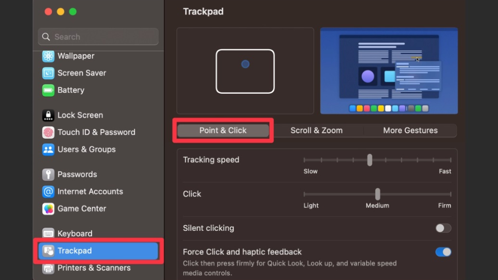 Trackpad: Point & Click